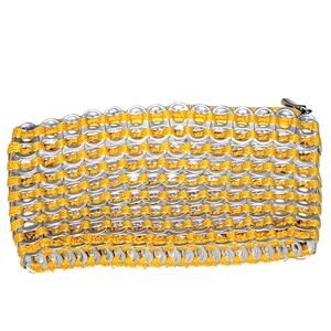 Escama Studio Chica Rosa Yellow Pop Tab Clutch Purse Brazil Upcycled Handmade